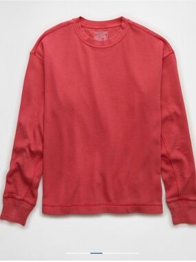 American Eagle Outfitters Scarlet Long Sleeve Waffle Tee in Scarlett